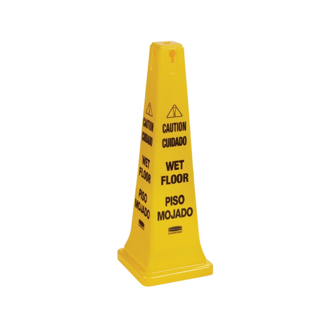 Rubbermaid® "Caution Wet Floor" Imprint 36" Safety Cone – Multi-Lingual