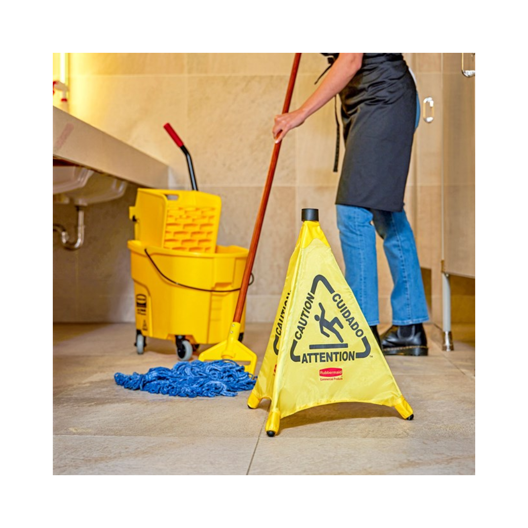 Rubbermaid® Multilingual "Wet Floor" Pop-Up Safety Cones - 20"