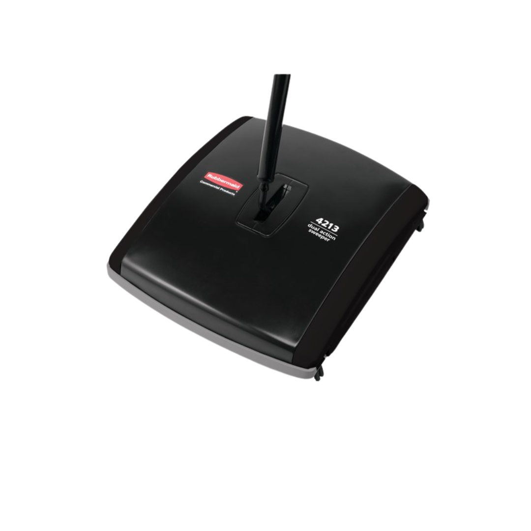 Rubbermaid® Dual Action Sweeper – 7.5" Sweep Path, Black