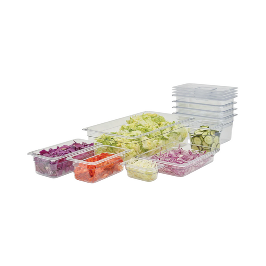 Winco® Polycarbonate Food Pans – Full, Half, 1/3, 1/4 & 1/6 Sizes