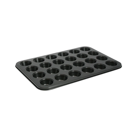 Winco® Non-Stick Carbon Steel Mini Muffin Pan – 13 3/4" x 10 1/2", 24 Cup, 1.5 oz