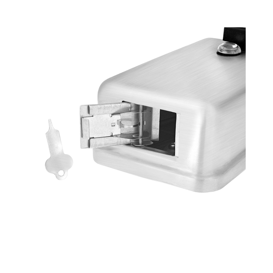 Public Washroom Vertical Soap Dispenser – 40 oz, Stainless Steel