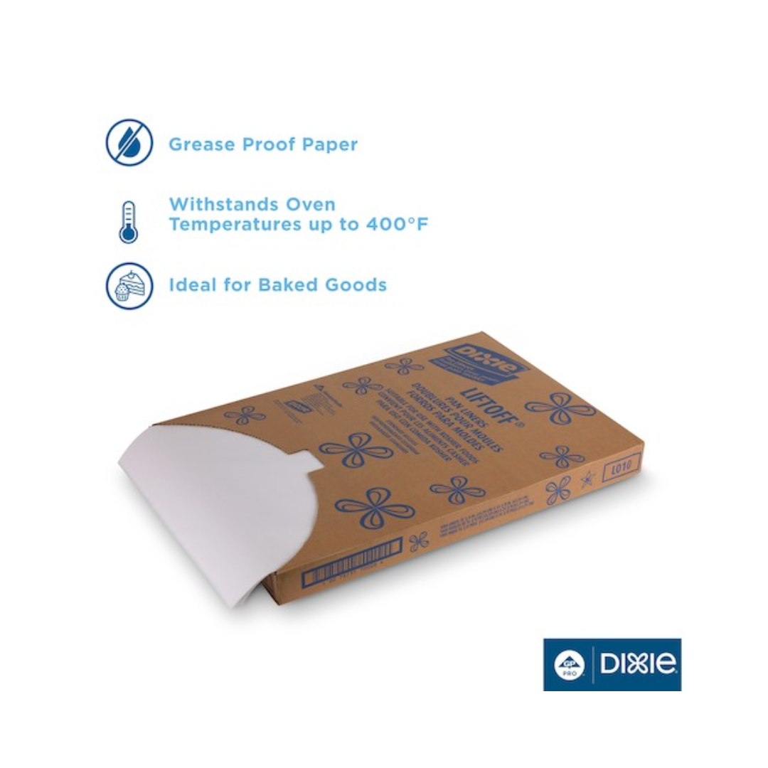 Dixie® Liftoff® Greaseproof Pan Liner – Quilon Treated, 16.375" x 24.375"