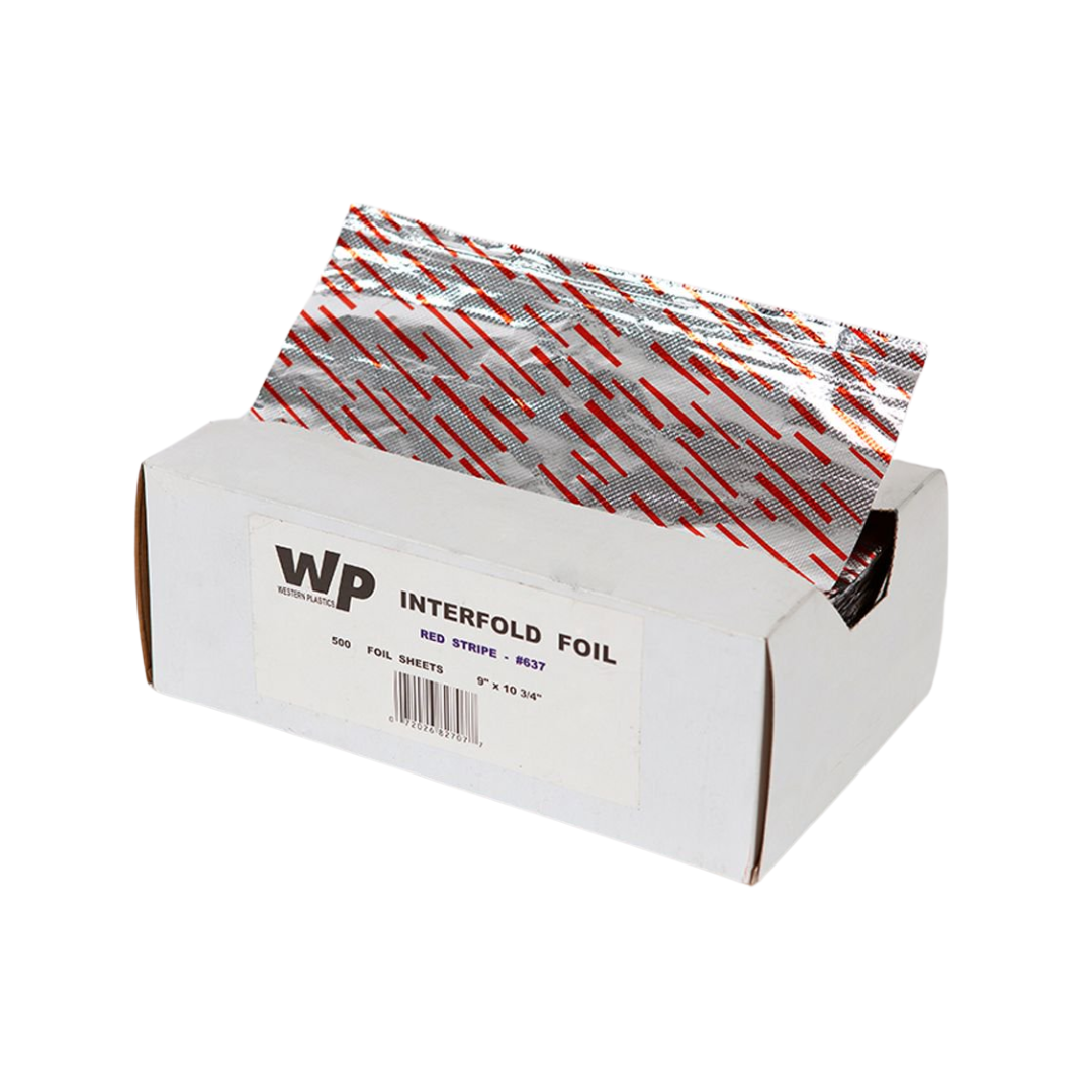 Western Plastics® Interfolded Foil Sheets – 9" x 10 3/4", Red Stripe
