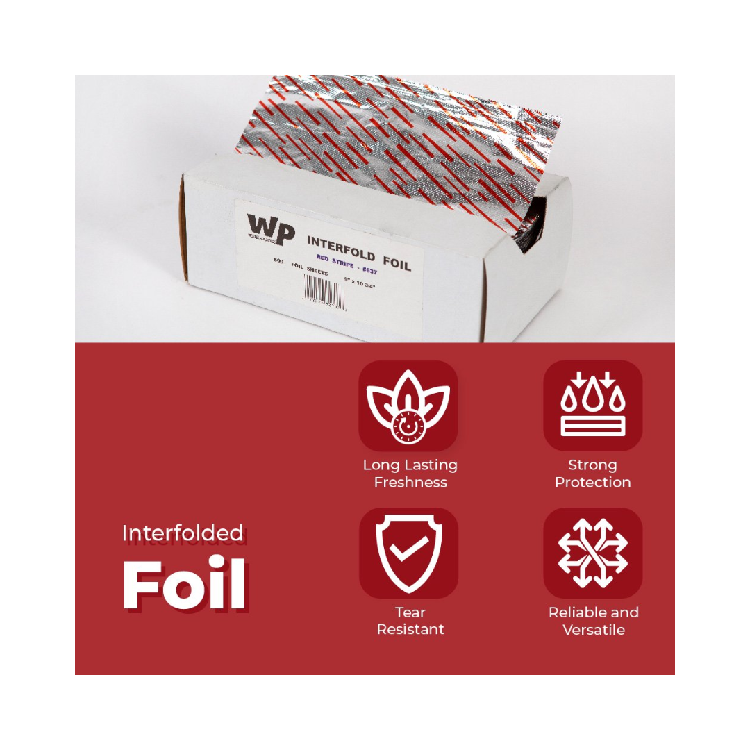 Western Plastics® Interfolded Foil Sheets – 9" x 10 3/4", Red Stripe