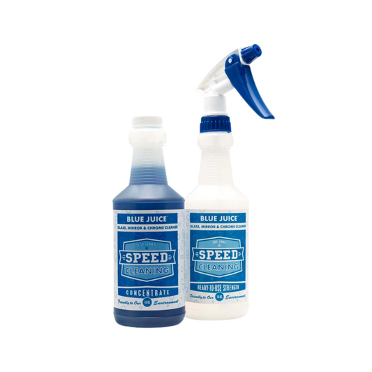 Speed Cleaning™ Blue Juice Concentrate – Glass & Surface Cleaner, 16 oz with Mixing Bottle