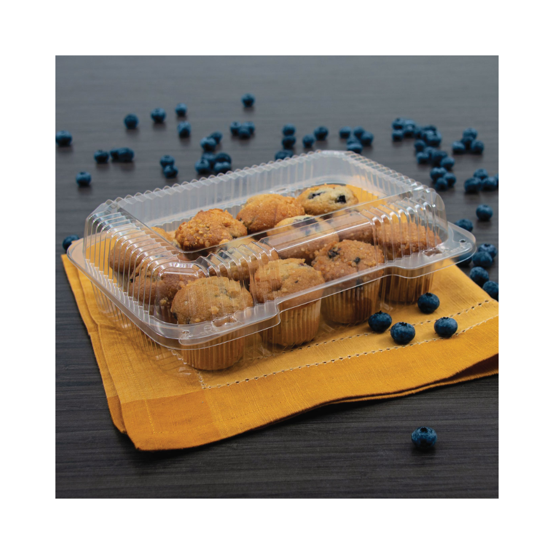 Dart® StayLock® OPS Hinged Lid Containers – Clear OPS, 6", 7" x 6", 9" x 5"