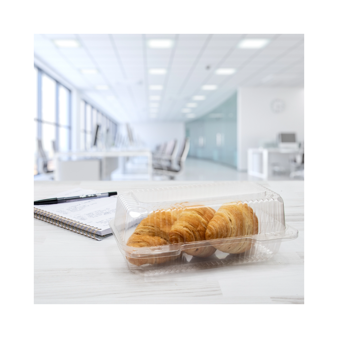 Dart® StayLock® OPS Hinged Lid Containers – Clear OPS, 6", 7" x 6", 9" x 5"