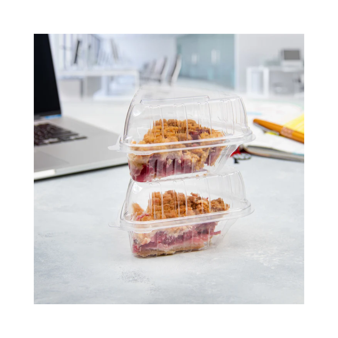 Dart® ClearSeal® OPS Plastic Pie Wedge Container – 5" x 6", Clear
