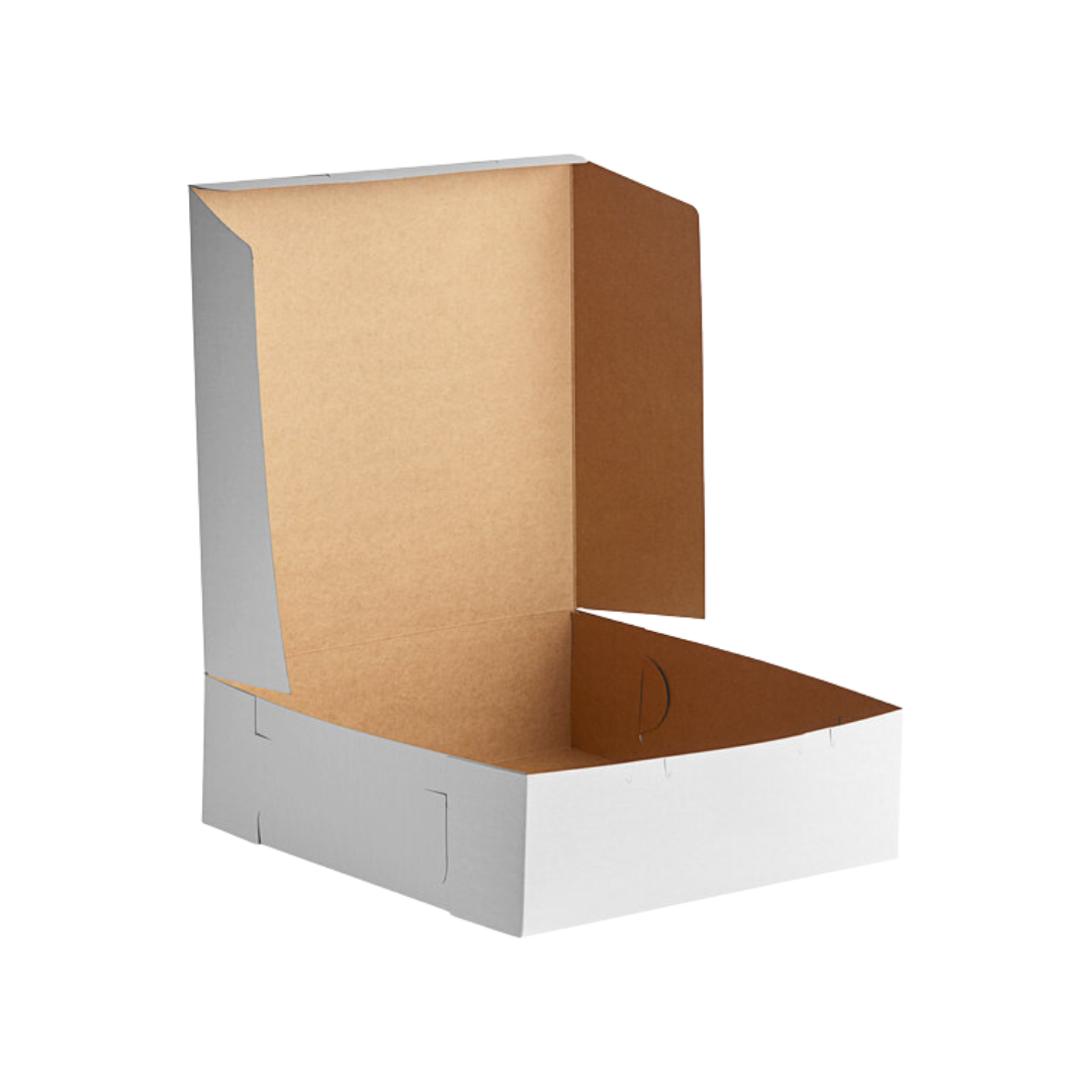 Southern Champion® Non-Window White Bakery Boxes – Lock Corner, Tuck-Top, Clay-Coated Kraft