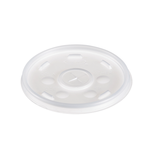 Dart® HIPS Straw-Slotted Lid For 6–12 oz. Foam Cups – Translucent