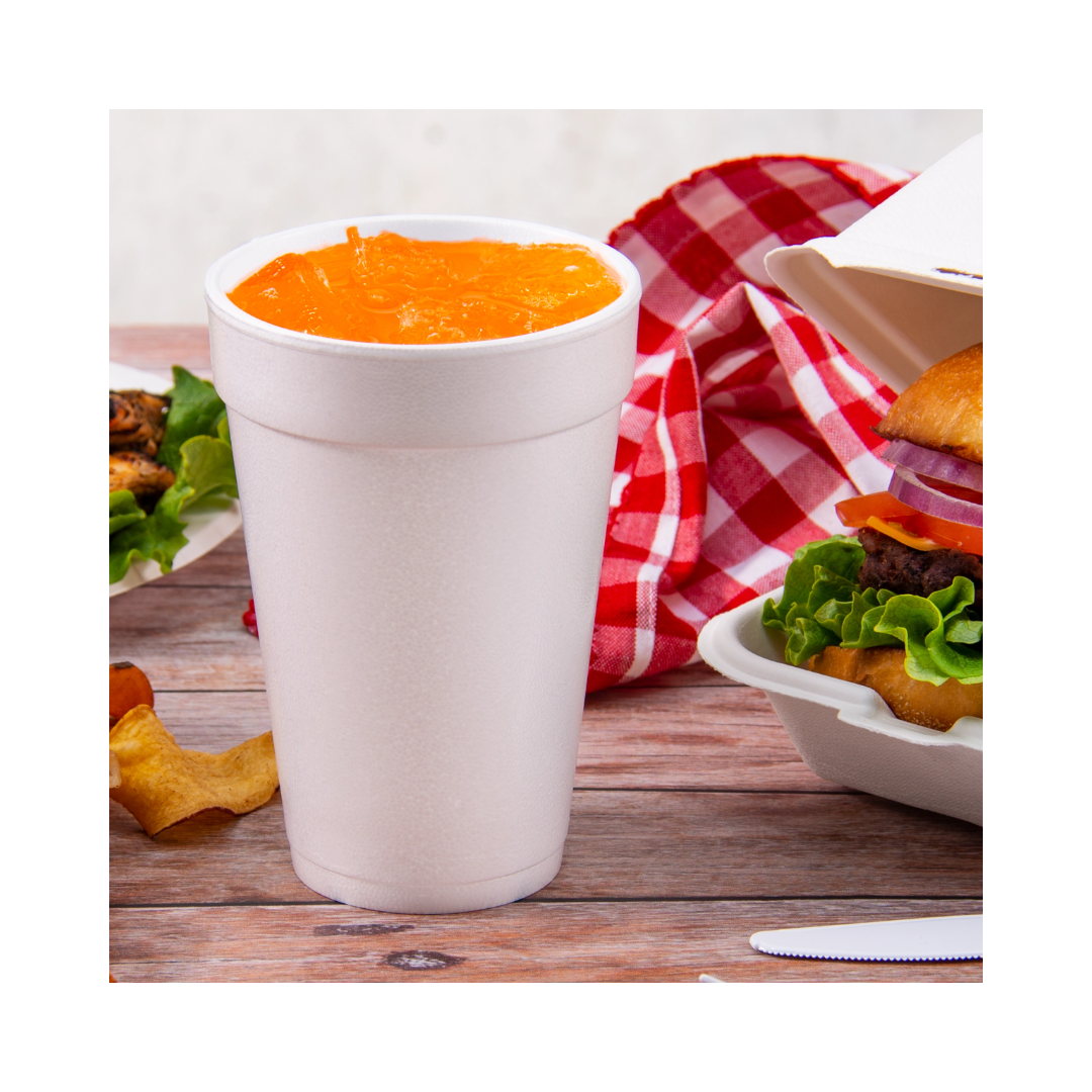 Dart® J Cup® Insulated Foam Cups – 16 oz, White
