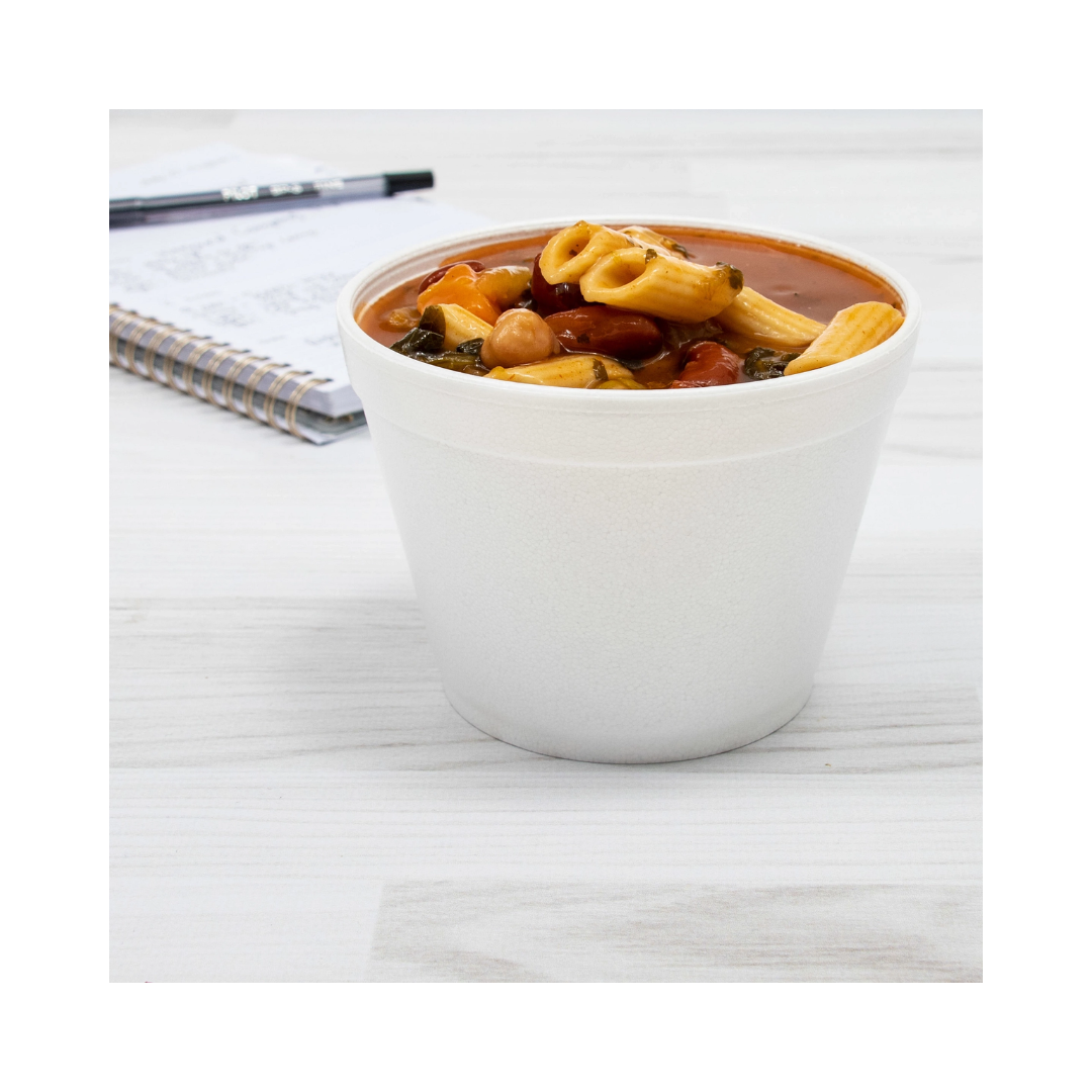 Dart® J Cup® Insulated EPS Foam Food Containers – White, 4 oz to 32 oz