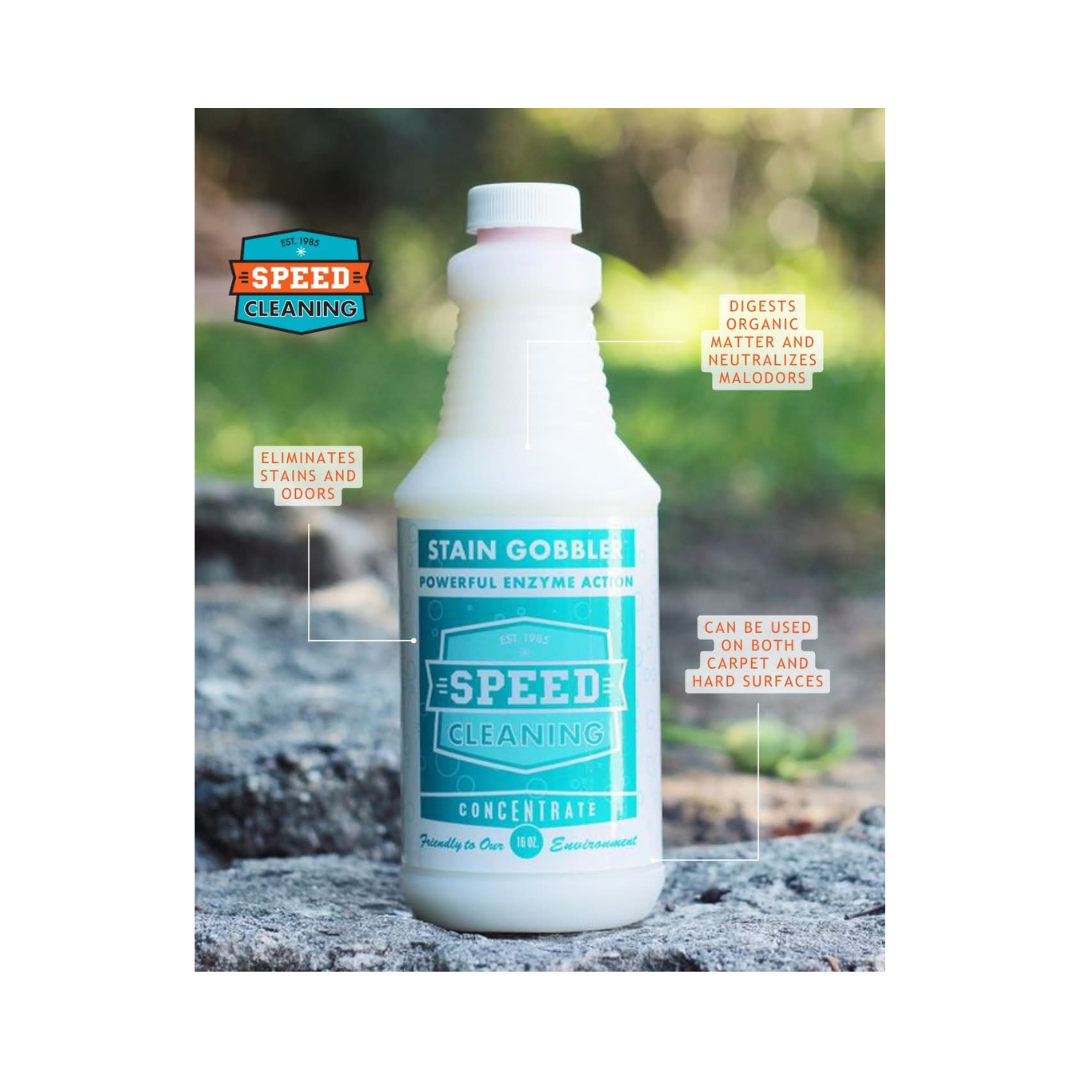 Speed Cleaning™ Stain Gobbler Enzyme Cleaner Concentrate – 16 oz with Mixing Bottle and Sprayer
