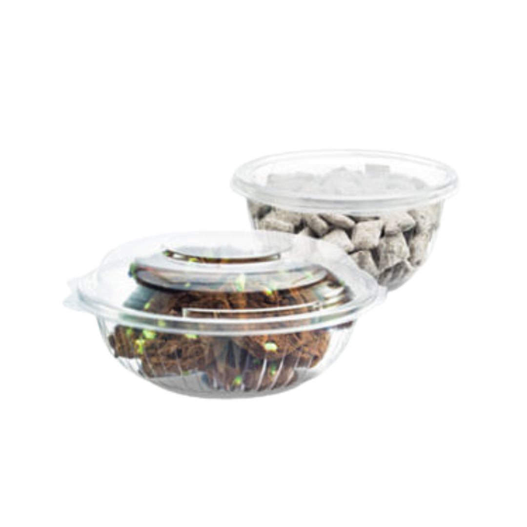 Dart® PresentaBowl™ Clear Hinged Bowls – Dome & Flat Lid, 8 oz to 24 oz