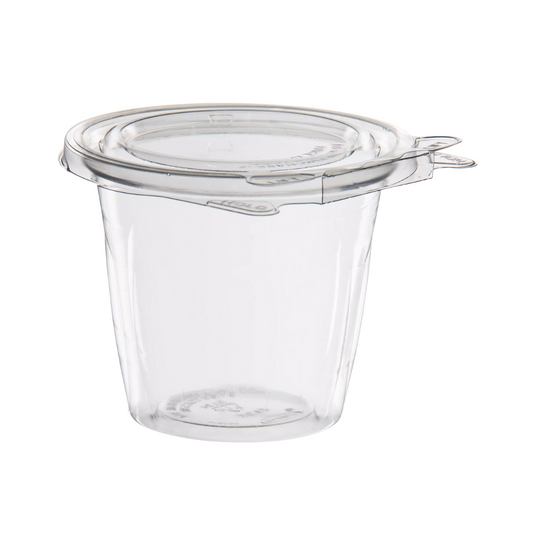 Dart® SafeSeal™ Tamper Resistant Snack Cup w/Flat Lid – 12 oz, Clear