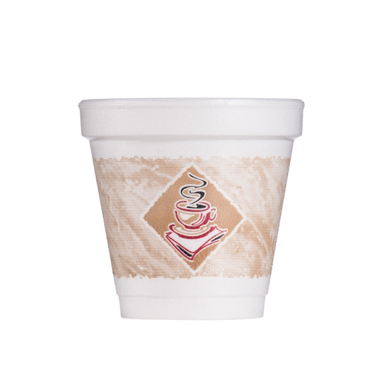 Dart® Café G® ThermoGlaze® EPS Insulated Foam Cups – 4 oz to 24 oz, Red & Green