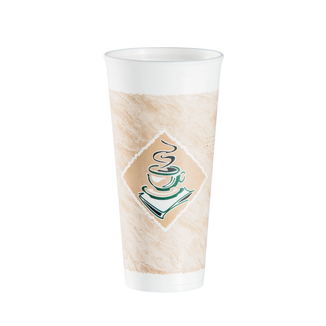 Dart® Café G® ThermoGlaze® EPS Insulated Foam Cups – 4 oz to 24 oz, Red & Green