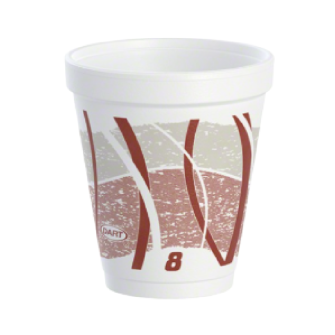 Dart® Impulse® Foam Cups – Color-Coded Sizes for Hot & Cold Drinks, 8 oz to 44 oz