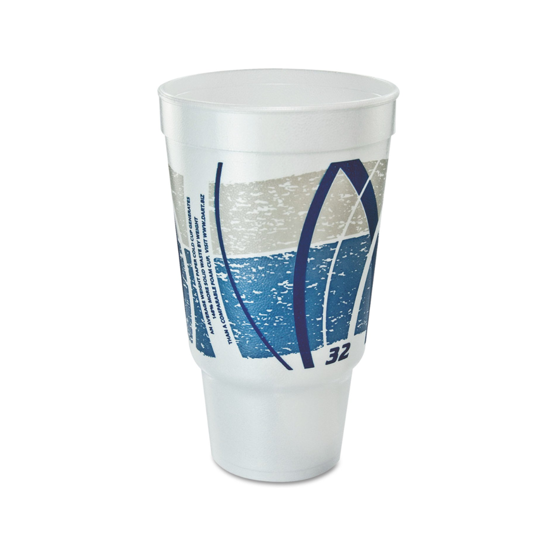 Dart® Impulse® Foam Cups – Color-Coded Sizes for Hot & Cold Drinks, 8 oz to 44 oz