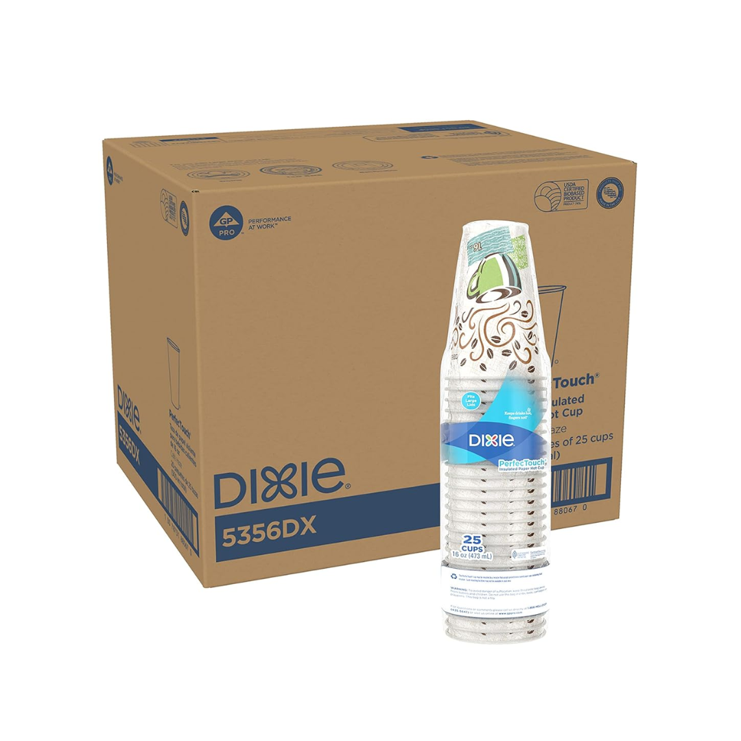 Dixie® PerfecTouch™ Coffee Haze Paper Hot Cup – 16 oz