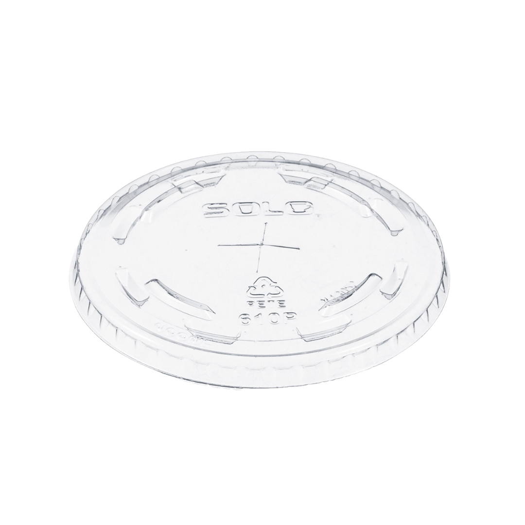 Dart®  9–10 oz. PET Plastic Straw-Slotted Lid – Clear