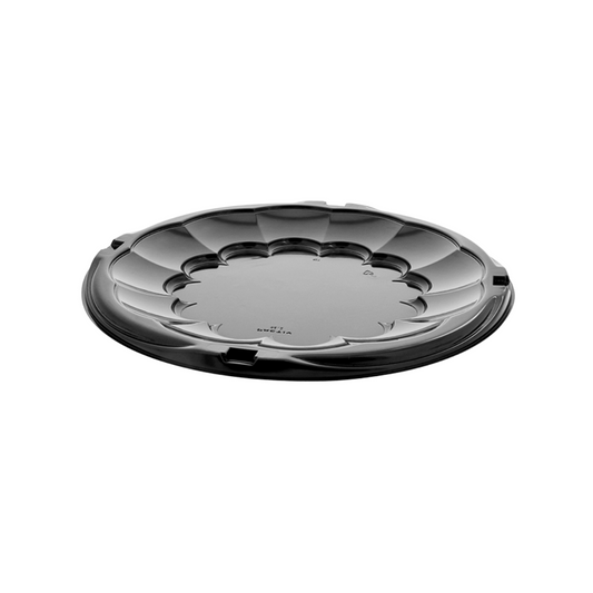 Pactiv SmartLock® Caterware® Flat Trays & Dome Lids – Black & Clear, 12", 16" & 18"