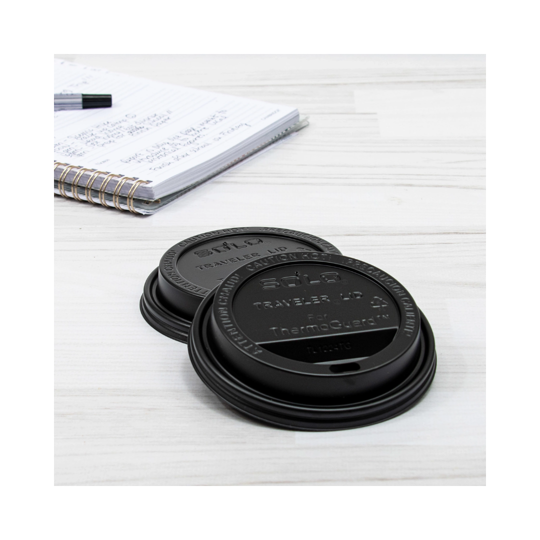 Solo® Traveler® Lid For 12–24 oz. ThermoGuard™ Hot Cup – Black