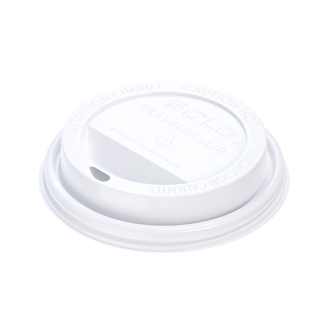Solo® Traveler® Lid For 10/12/16/20/24 oz. Paper Hot Cups  – White