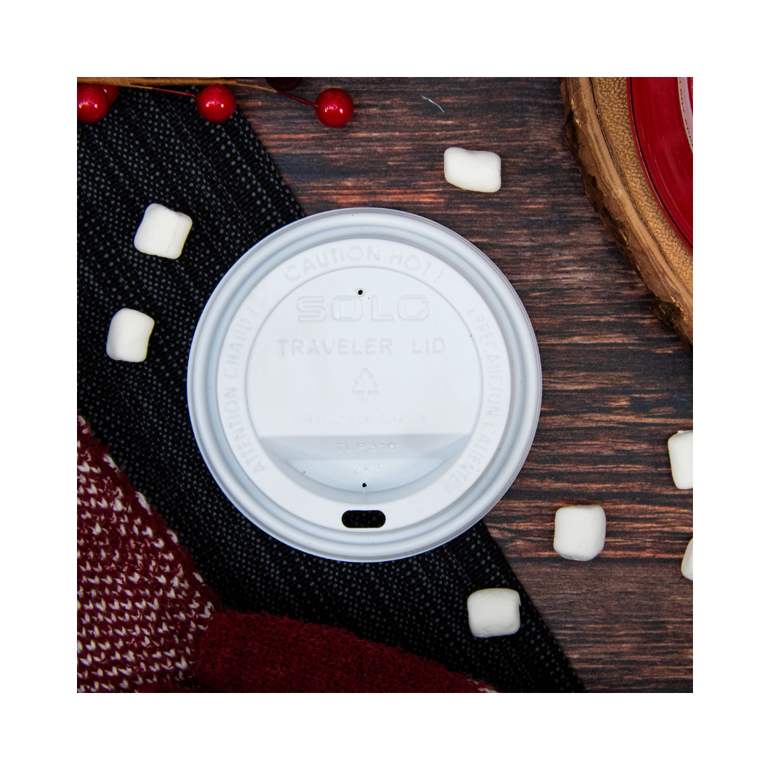 Solo® Traveler® Lid For 10/12/16/20/24 oz. Paper Hot Cups  – White