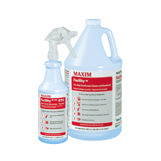 Maxim Facility+ Disinfectant, Cleaner & Deodorant – 1 Gallon with Mixing Bottle