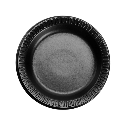 Dart® Quiet Classic® Laminated Foam Dinnerware – Black, 6" to 10¼", Plates & Platters