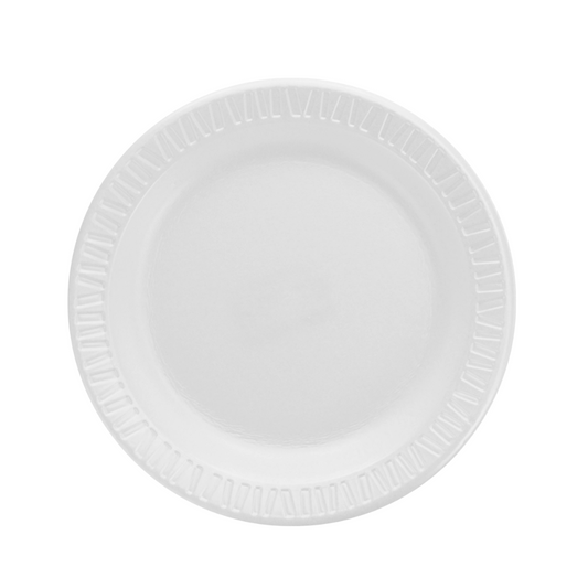 Dart® Quiet Classic® Laminated Foam Plates – White, 6" to 10¼", Standard & 3-Compartment