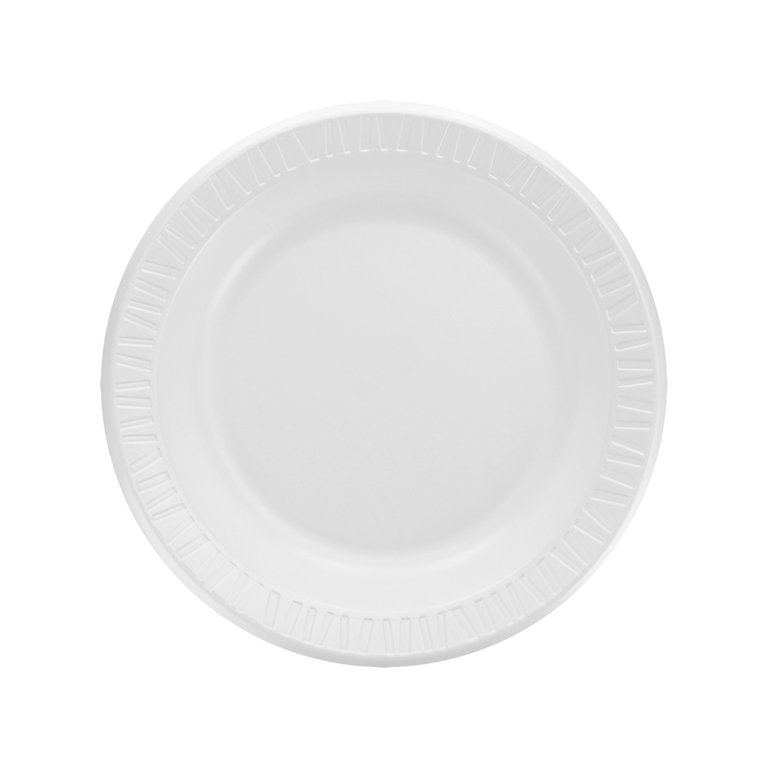 Dart® Quiet Classic® Laminated Foam Plates – White, 6" to 10¼", Standard & 3-Compartment