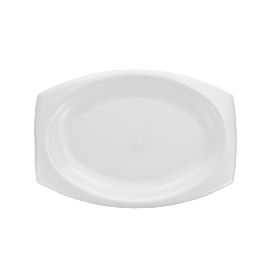 Dart® Quiet Classic® Laminated Foam Platter – 9.8" x 6.7", White