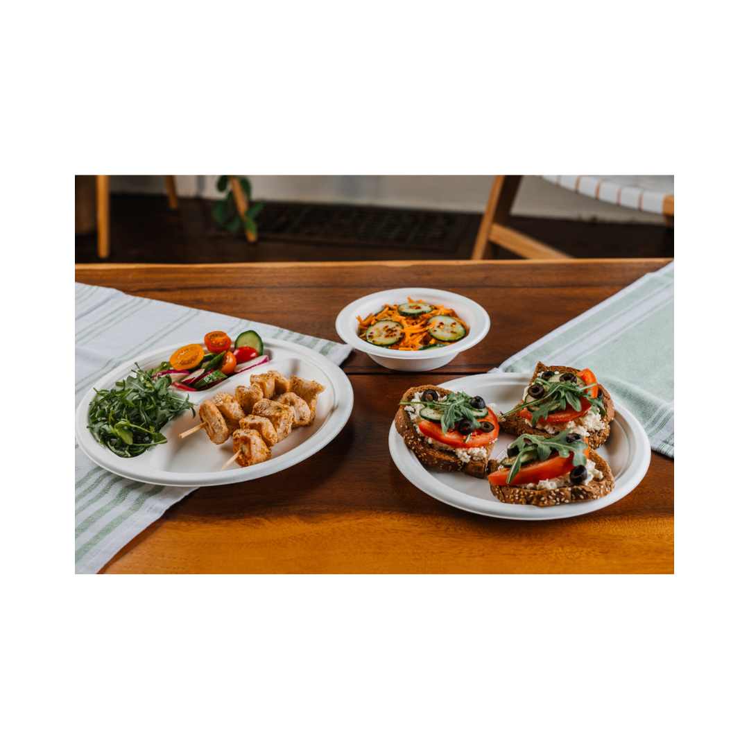 Pactiv EarthChoice® Molded Fiber Plates – 6" & 10" - 3-Compartment
