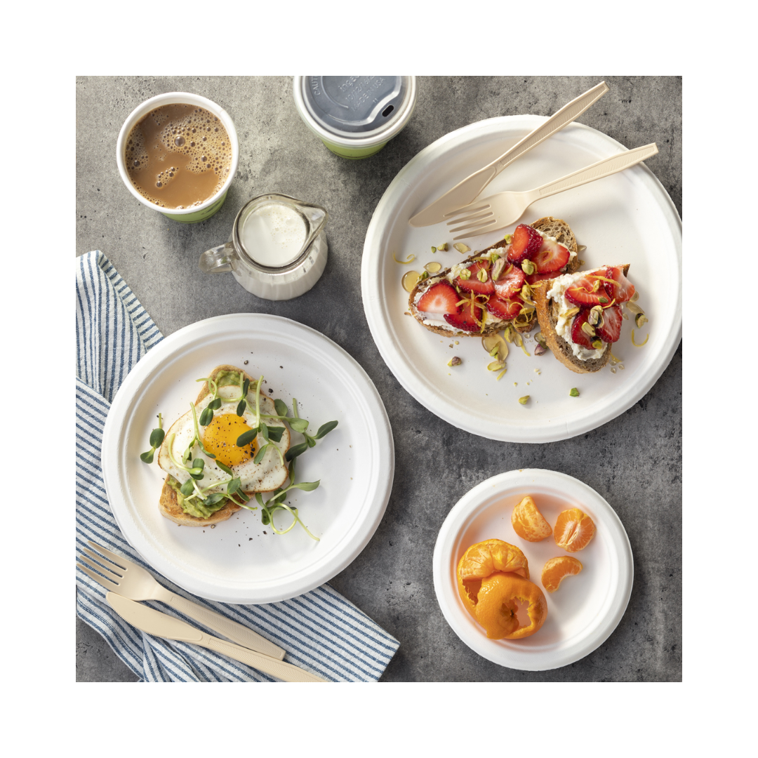 Pactiv EarthChoice® Molded Fiber Plates – 6" & 10" - 3-Compartment