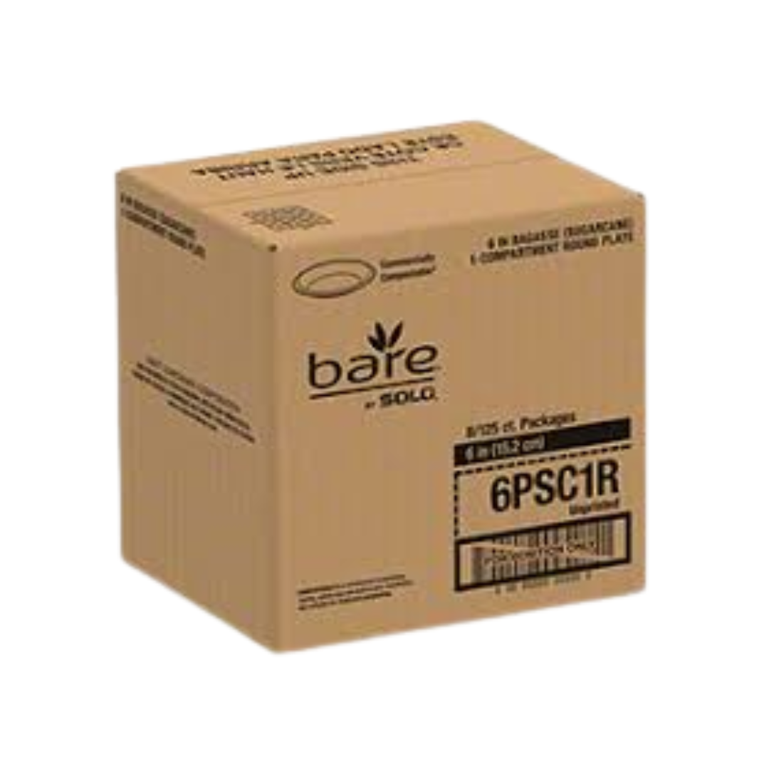 Bare® by Solo® Eco-Forward® Sugarcane Round Plate – 6", Ivory