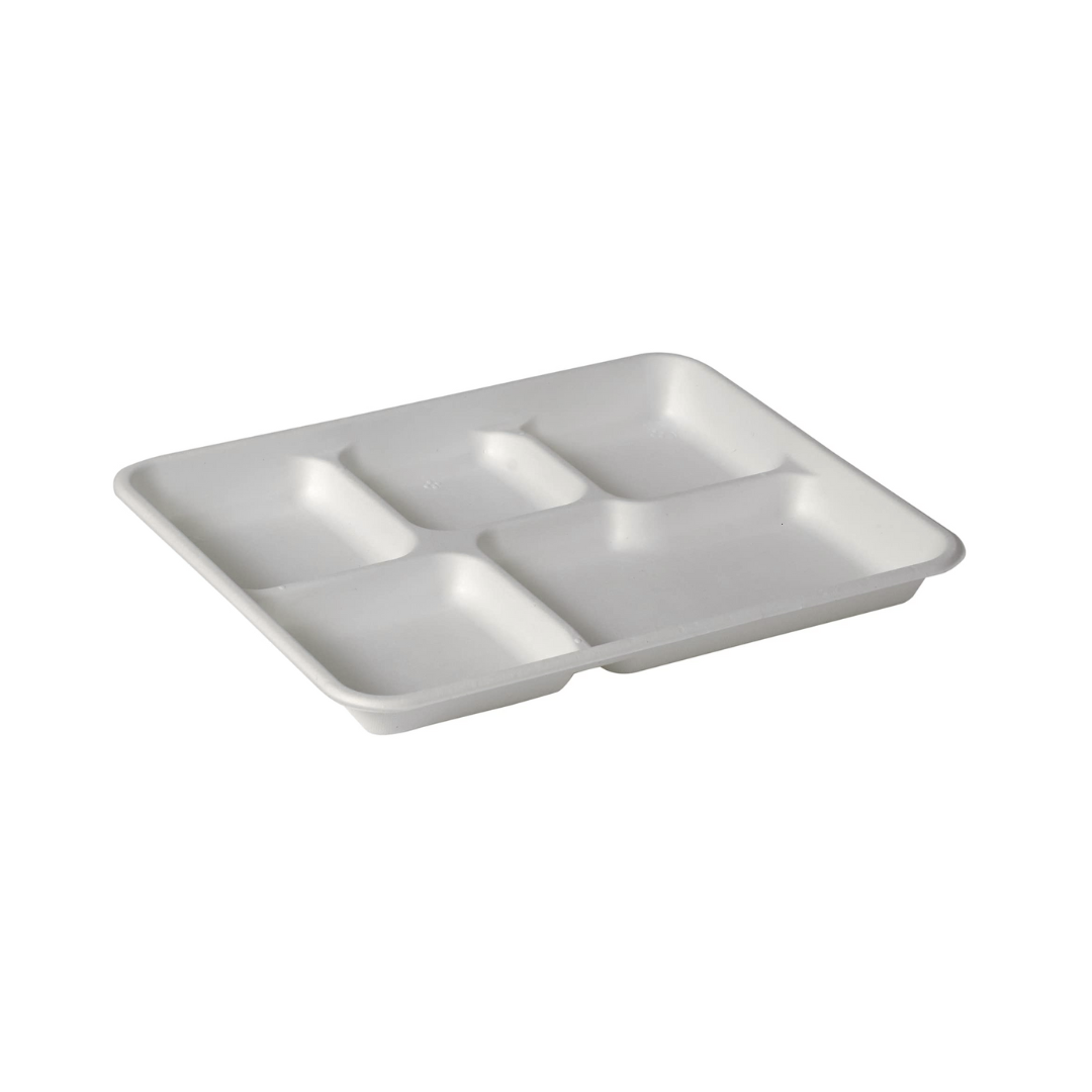 Empress™ 5 Compartment White School Tray