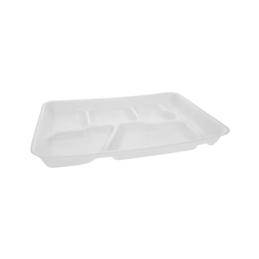 Pactiv® 6 Compartment White School Lunch Tray