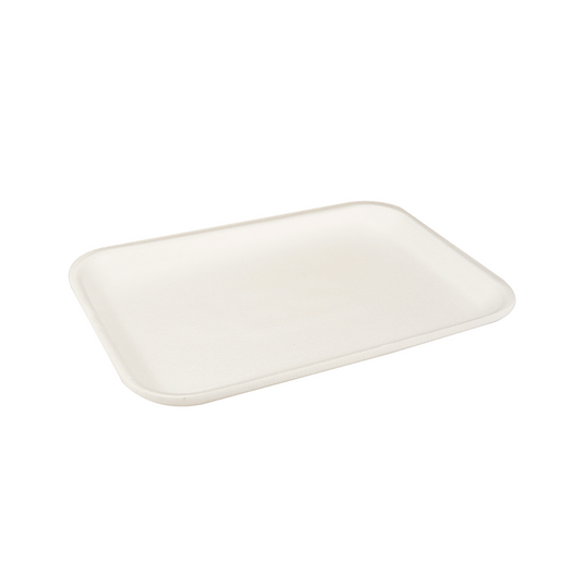 Pactiv® 2S Supermarket Tray – White, 8.2" x 5.7" x 0.65"
