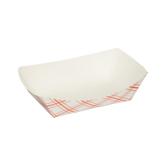 SQP® Food Trays – Red Plaid Pattern, Sizes #25 to #500
