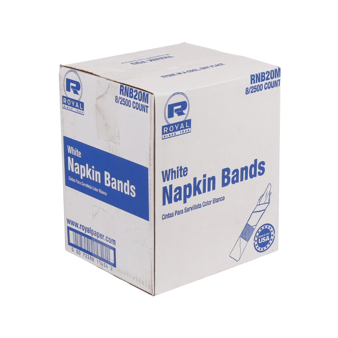 Royal® Napkin Bands – White, 1.5" x 4.25", Bond Paper