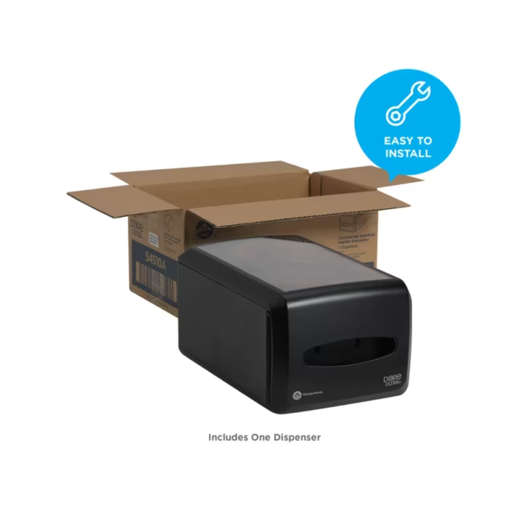 GP Pro™ Dixie® Ultra™ Countertop Interfold Napkin Dispenser – Black, Holds 500 Napkins