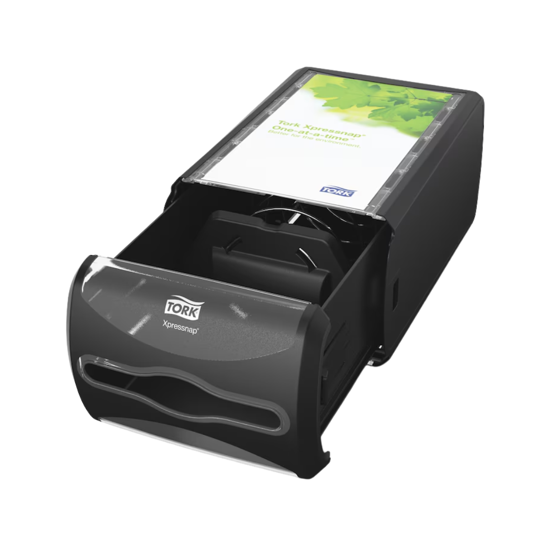 Tork® Xpressnap® Signature Counter Napkin Dispenser – Black, N4 System, Holds 500 Napkins