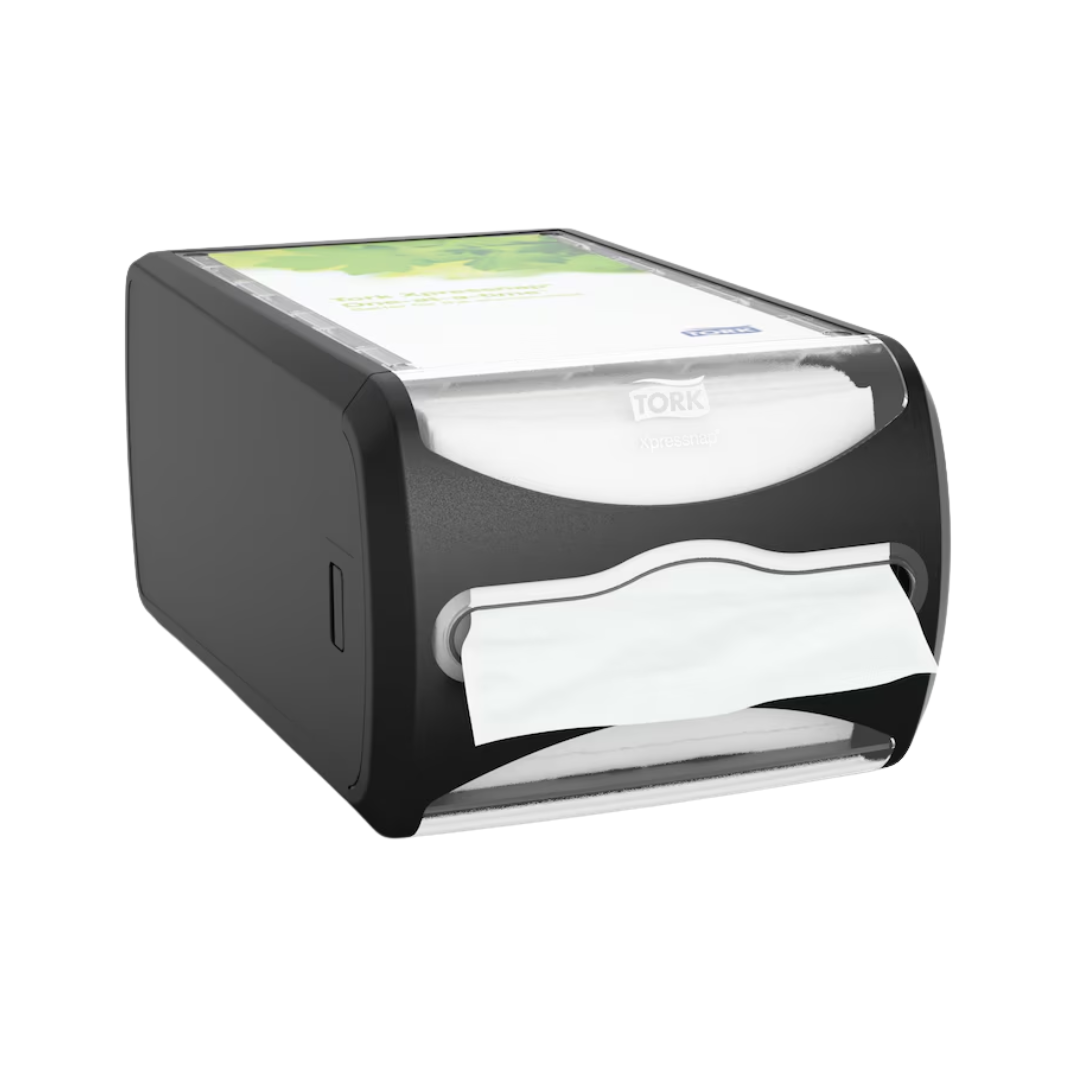 Tork® Xpressnap® Signature Counter Napkin Dispenser – Black, N4 System, Holds 500 Napkins