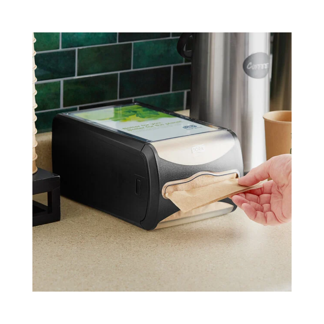 Tork® Xpressnap® Signature Counter Napkin Dispenser – Black, N4 System, Holds 500 Napkins