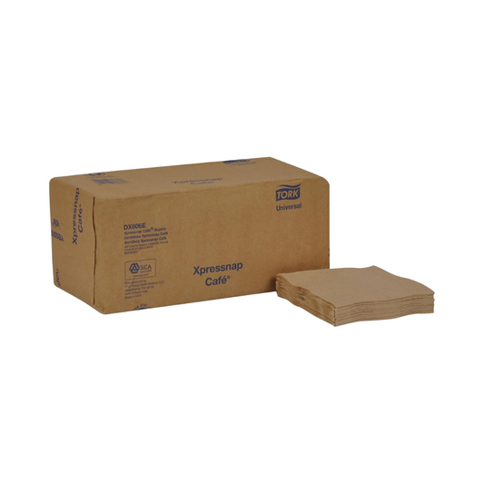 Tork® Universal Quality Xpressnap® Café Dispenser Napkin – Natural, 8.5" x 8.5", 6000 Napkins, 1 Ply, N10 System