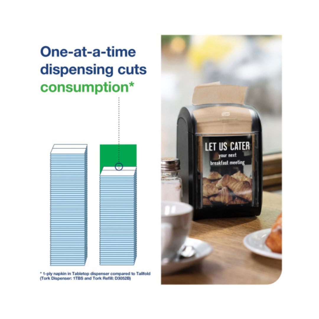 Tork® Xpressnap Fit® Natural Dispenser Napkin – 6.5" x 8.39", N14 System, 2-Ply, Holds 4,320 Napkins