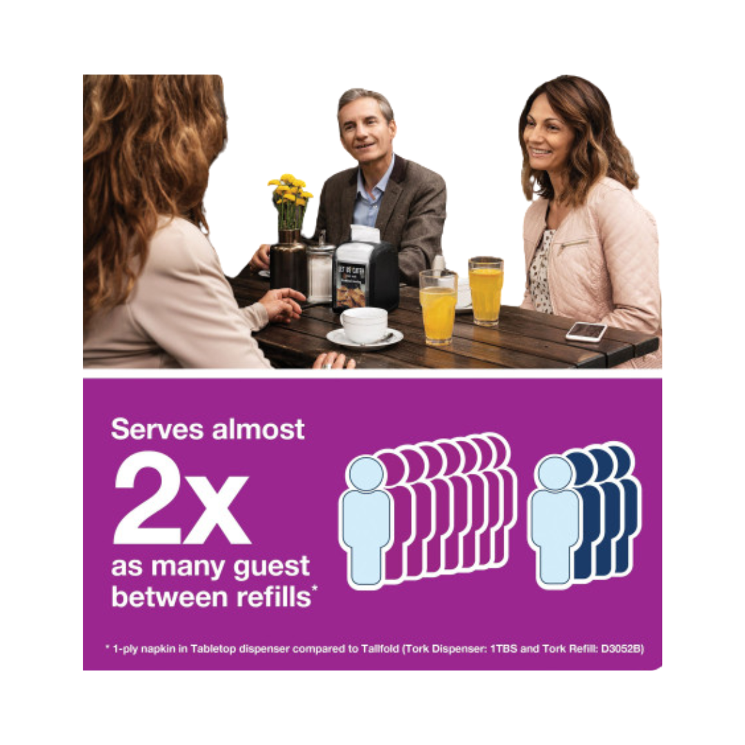 Tork® Xpressnap Fit® Natural Dispenser Napkin – 6.5" x 8.39", N14 System, 2-Ply, Holds 4,320 Napkins